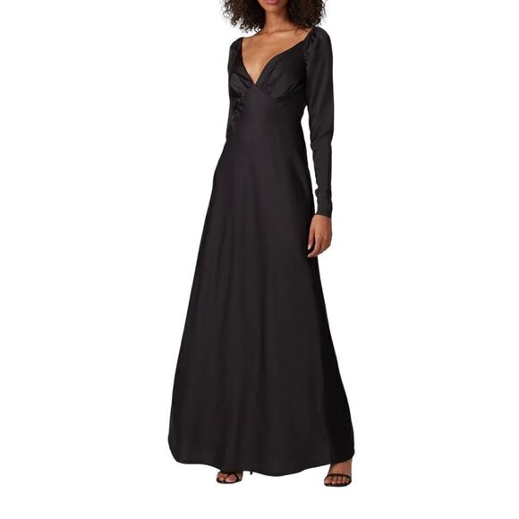 Keepsake The Label Own It Black Satin Gown Oversized XS - Picture 1 of 8